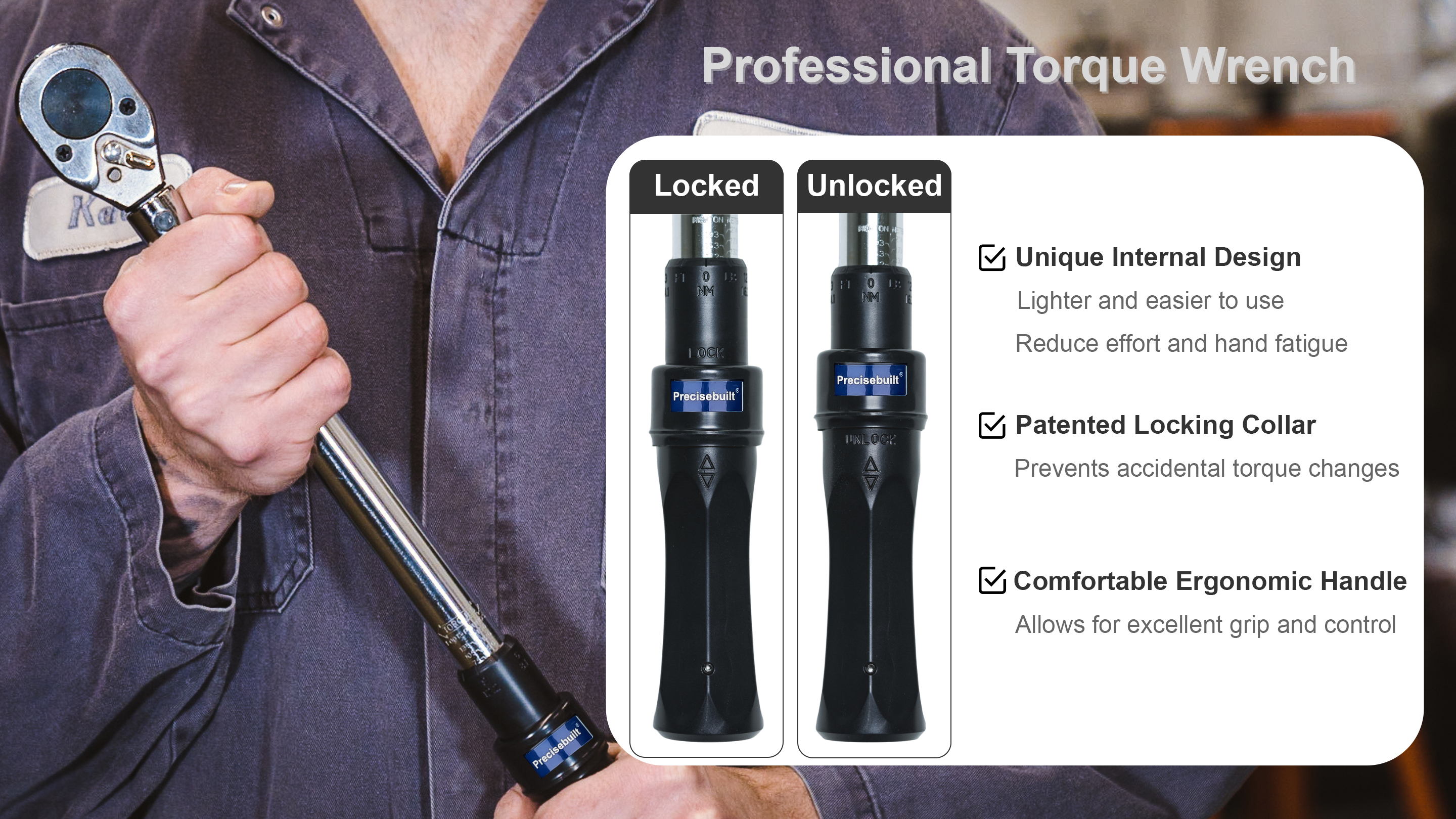 1%2f4+Inch+Drive+35-200+in-lb+Dual-Direction+Click+Professional+Torque+Wrench 2